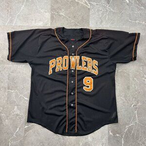 Vintage Wilson Baseball Jersey Mens 2XL XXL Prowlers Black Mesh Short Sleeve